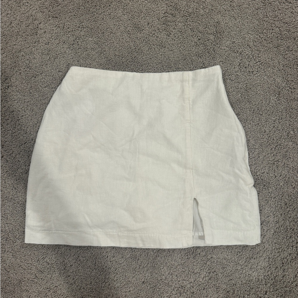 Abercrombie & Fitch White Linen Mini Skirt XXS